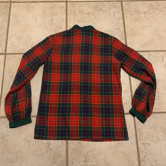 Vintage 70s Landlubber Plaid Pullover Blouse Size 5 (XS/S) - Picture 5 of 6